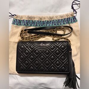 Tory Burch Black Quilted Crossbody Bag